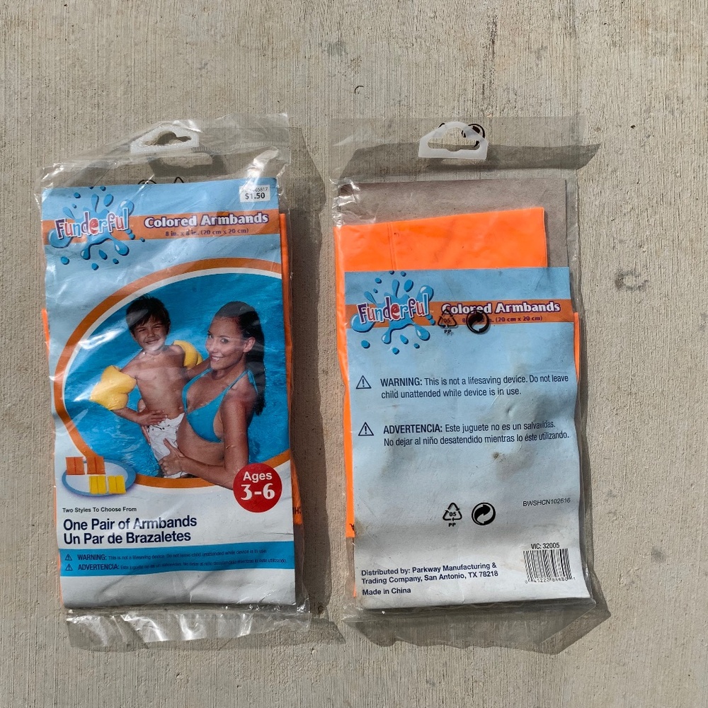 Funderful Inflatable Arm Bands Floatation Sleeves Water Wings Swimming Arm Float